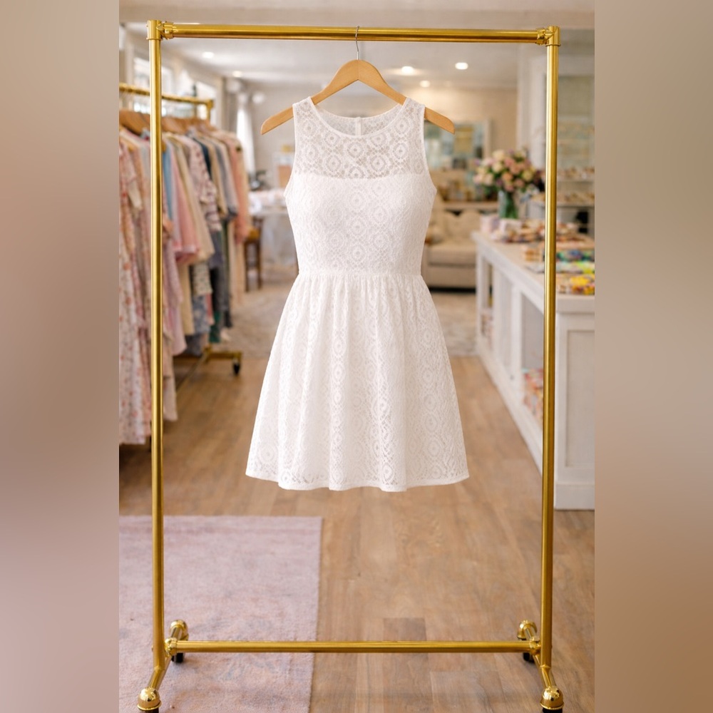 NANETTE LEPORE WHITE EYELET LACE DRESS